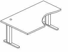 Стол эргономичный(левый) на опорах ЕG6, 1100х1400х735