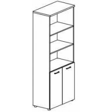 Шкаф 2дв., 2дв.щит. 2 полки высокий  F6H, 432х802х1975